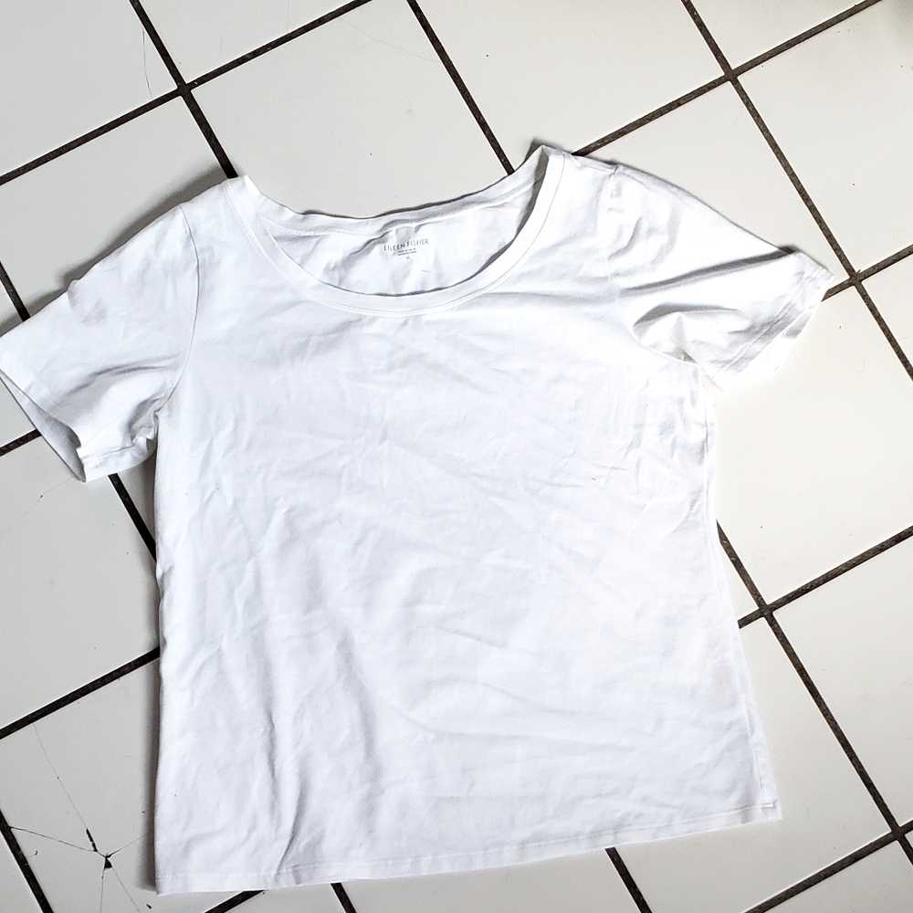 Eileen Fisher t shirt u neck tee tshirt